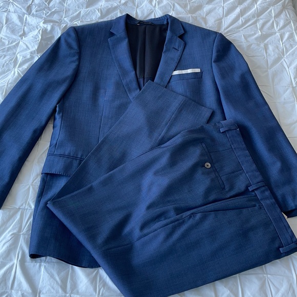 Hugo Boss Suits & Blazers Euc Blue Patterned Hugo Boss Guabello
